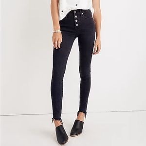 Madewell 9" High-Rise Skinny Jeans in Berkeley Black Button Fly H3026 Size 25